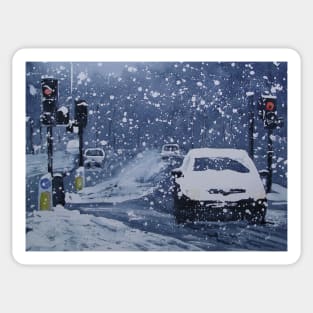 Cars In Snow Sticker